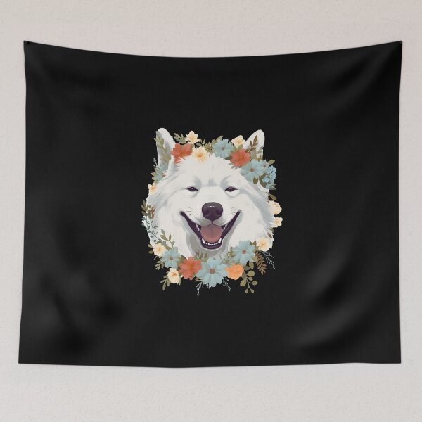 Item preview, Samoyed Floral Design for Flower Daisy Vines and Leaves Lover designed and sold by MysteriousJ.