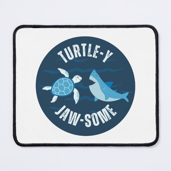 Item preview, Turtle-y Jaw-some Shark & Sea Turtle, Totally Awesome, Funny Ocean designed and sold by mermaidmegan.