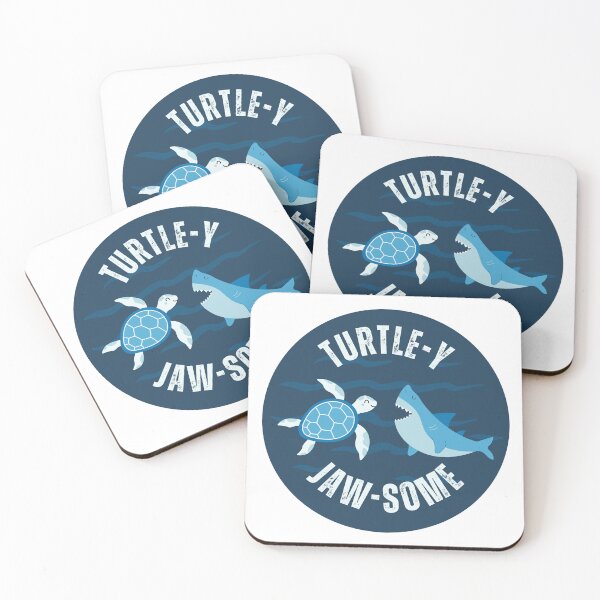 Item preview, Turtle-y Jaw-some Shark & Sea Turtle, Totally Awesome, Funny Ocean designed and sold by mermaidmegan.