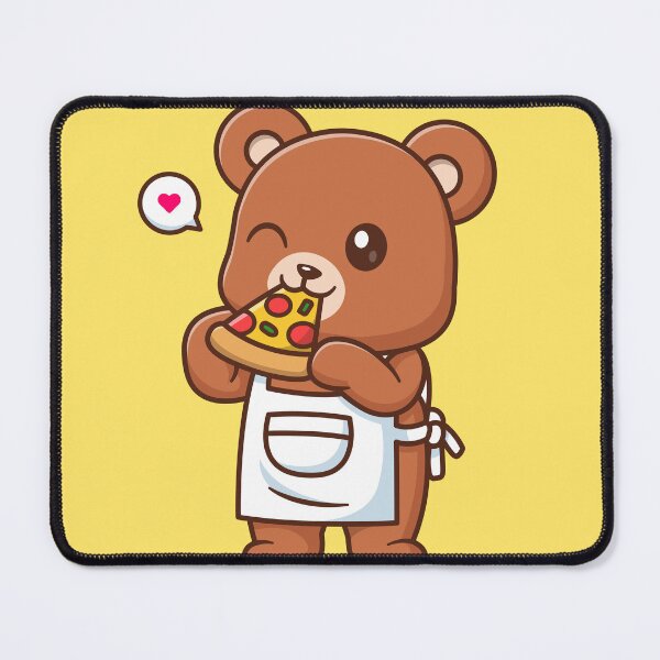 Item preview, "Bear Chef's Pizza Delight: Cute Cartoon Vector Icon" designed and sold by hjian8219.