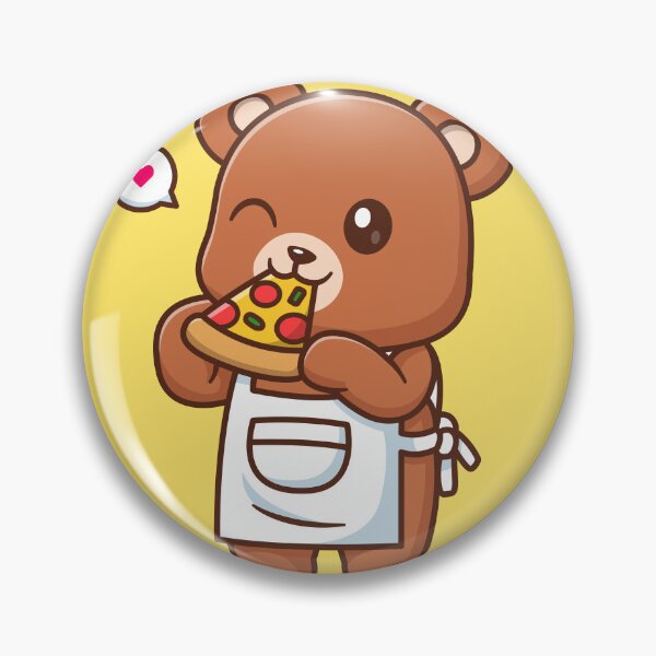 Item preview, "Bear Chef's Pizza Delight: Cute Cartoon Vector Icon" designed and sold by hjian8219.