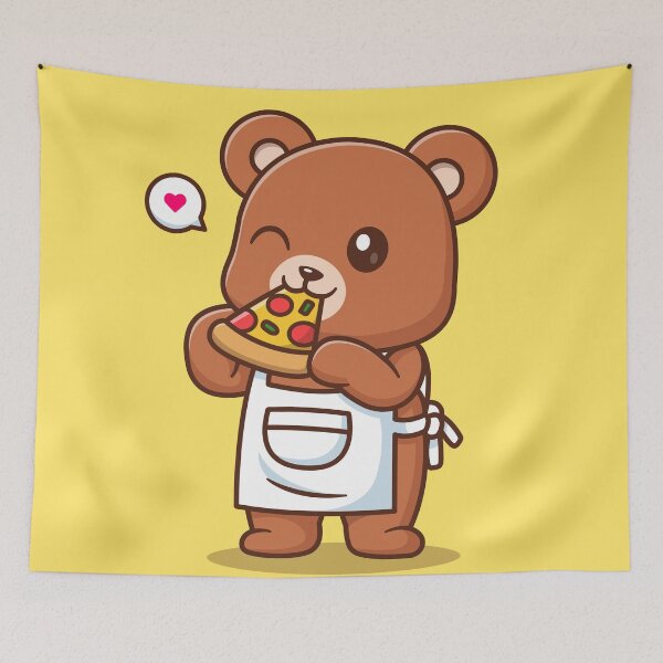 Item preview, "Bear Chef's Pizza Delight: Cute Cartoon Vector Icon" designed and sold by hjian8219.
