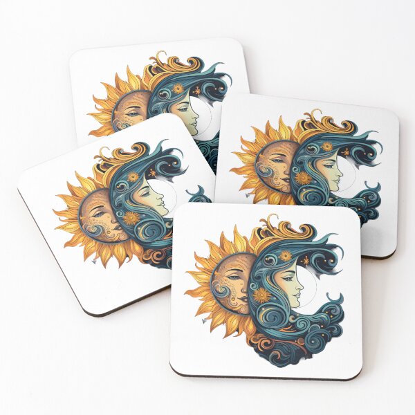 Item preview, Celestial combination image of sun and moon designed and sold by liana campbell.
