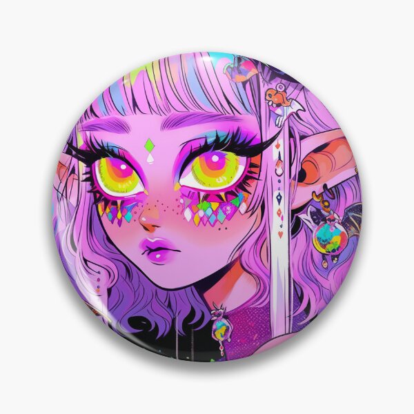 Item preview, Messy and Weird Bright Pink Demon Anime Girl designed and sold by bubblegoth.