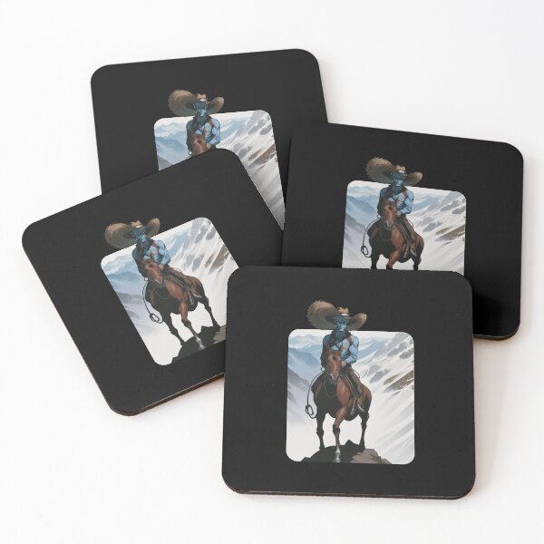 Item preview, Galactic Horseback Adventure Blue Alien Cowboy designed and sold by Ridaelb.