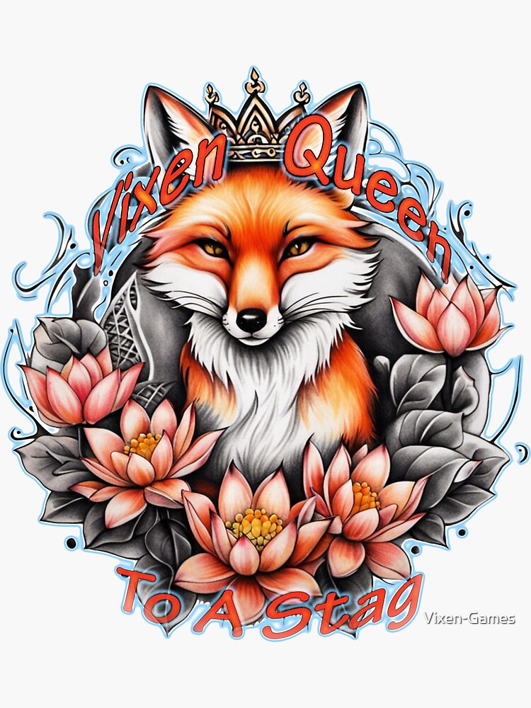 Thumbnail 3 of 3, Sticker, Vixen Queen To A Stag designed and sold by Vixen-Games.