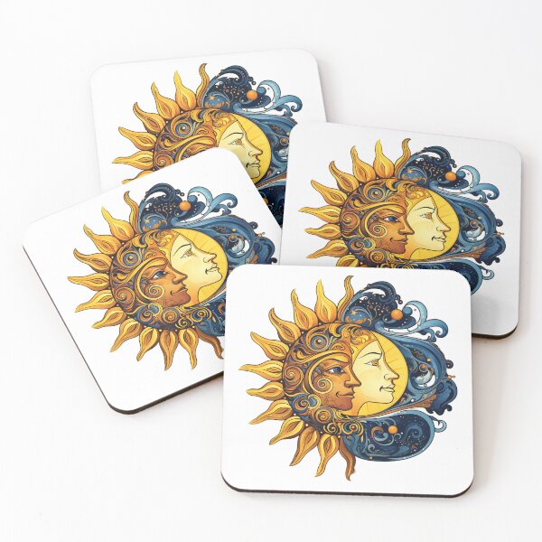 Item preview, Celestial combination image of sun and moon designed and sold by liana campbell.
