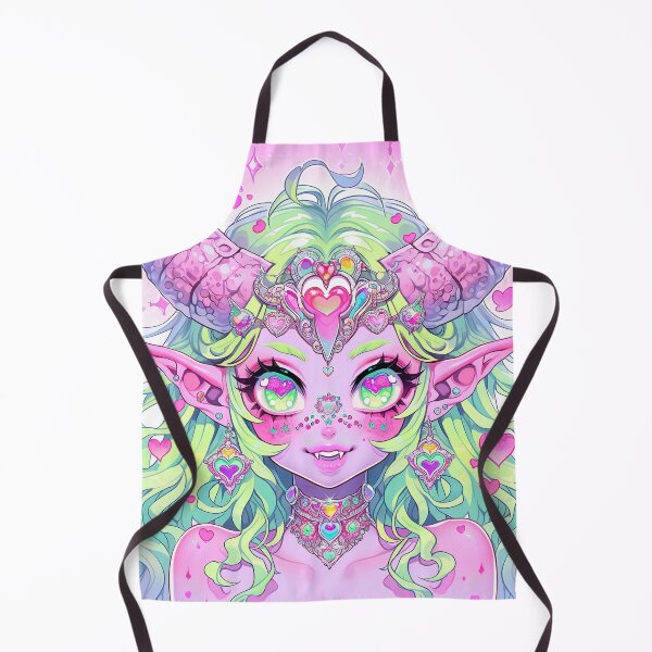 Item preview, Pink and Green Demon Anime Girl designed and sold by bubblegoth.