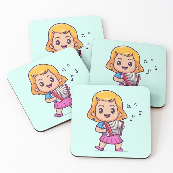 Item preview, Accordion Melodies: Cute Girl Playing Accordion Cartoon Icon designed and sold by hjian8219.