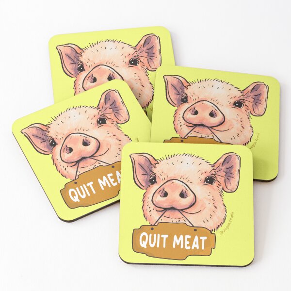 Item preview, Quit meat - cute pig designed and sold by Frank J. Art.