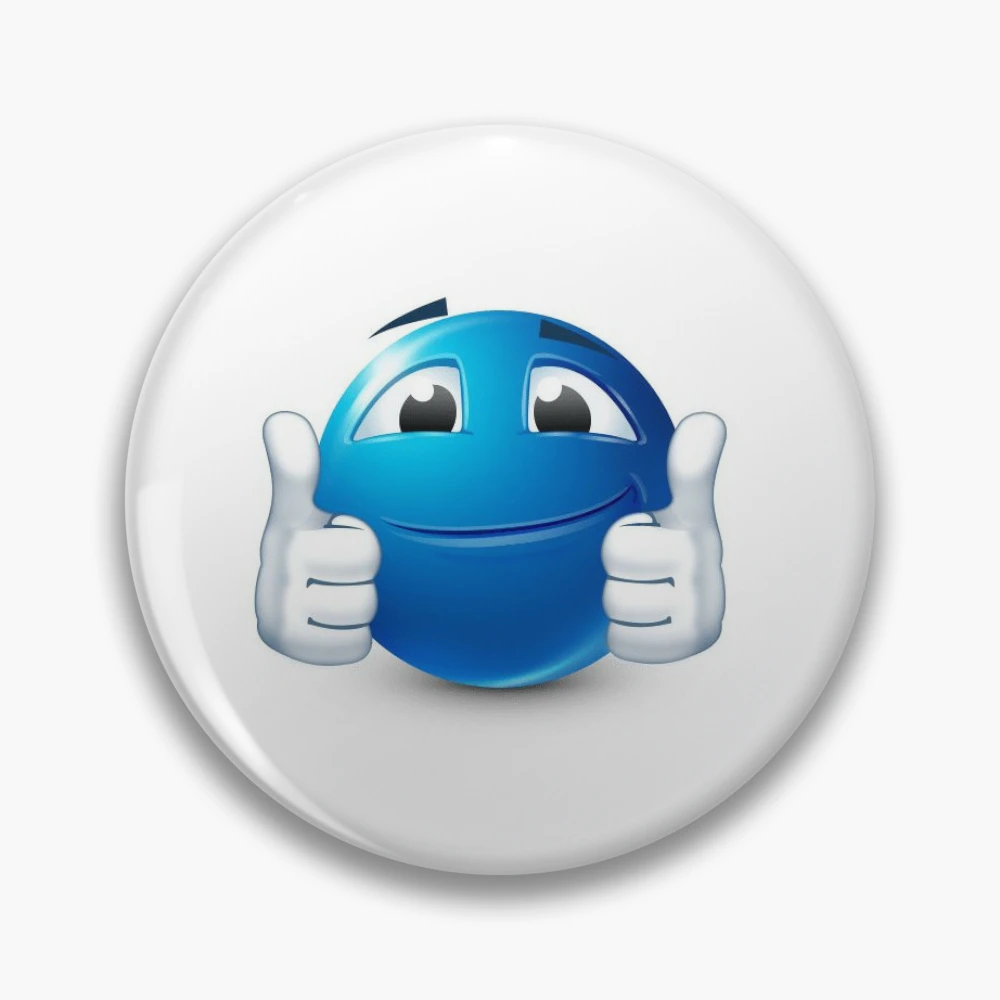 Approving Blue Emoji with Thumbs Up