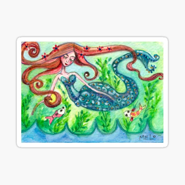 Underwater Star Fish Girl Sticker