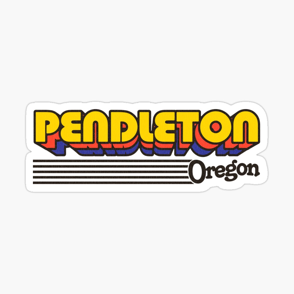 Pendleton, Oregon | Retro Stripes Sticker