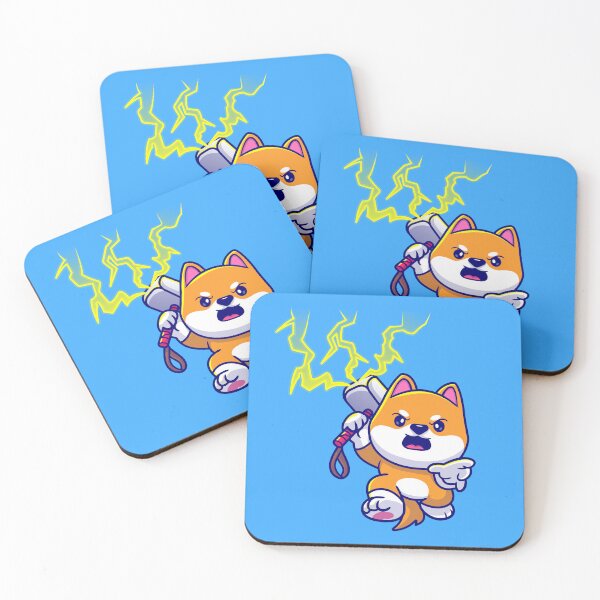 Item preview, Shiba Inu Lightning Strikes: Cute Dog with Hammer & Lightning Cartoon Icon designed and sold by hjian8219.