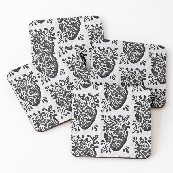 Item preview, Heart and Sword Lino Printed Design designed and sold by rubeghast.