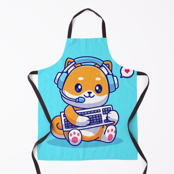 Item preview, Gamer Shiba: Cute Dog with Keyboard and Headphones Cartoon Icon designed and sold by hjian8219.