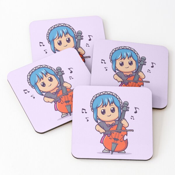 Item preview, Melodic Muse: Cute Woman Playing Cello Violin Cartoon designed and sold by hjian8219.