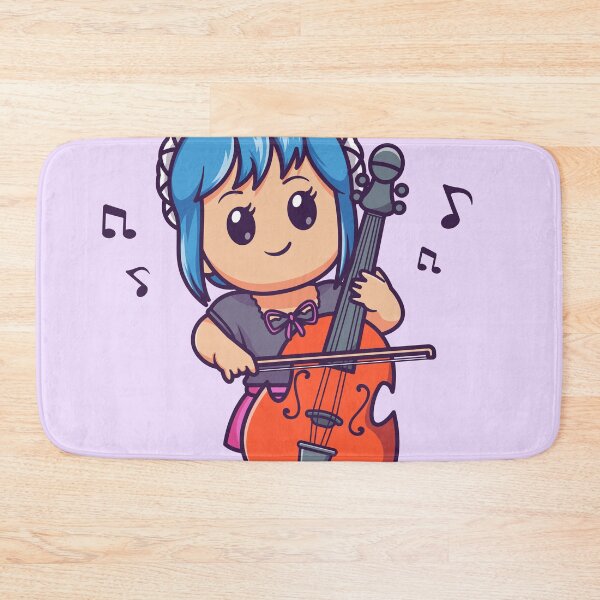 Item preview, Melodic Muse: Cute Woman Playing Cello Violin Cartoon designed and sold by hjian8219.