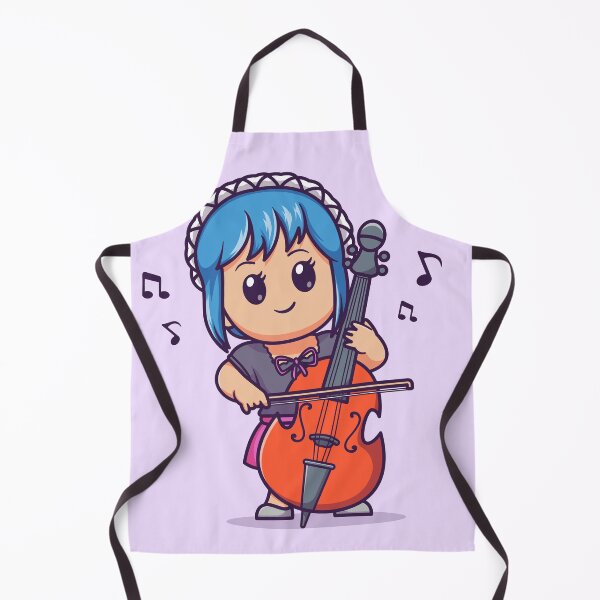 Item preview, Melodic Muse: Cute Woman Playing Cello Violin Cartoon designed and sold by hjian8219.