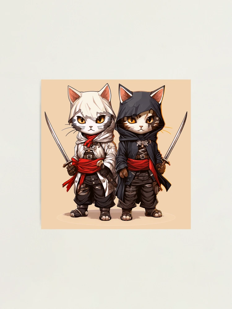 Two Samurai Cats | Photographic Print