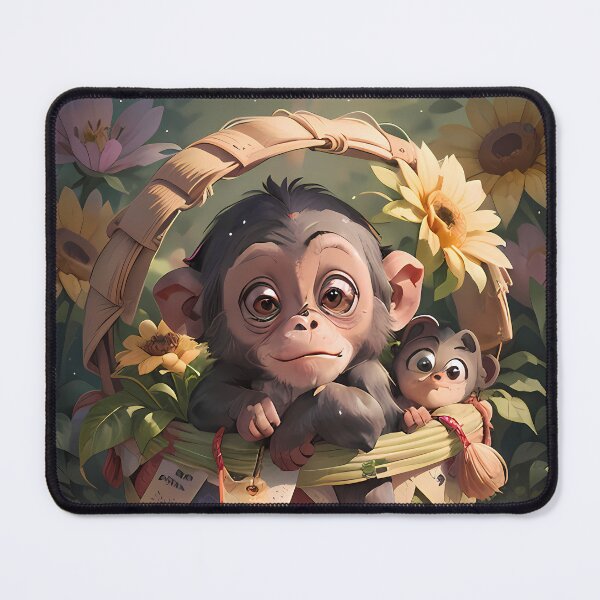 Item preview, Baby monkey on flower basket designed and sold by lrojas94.