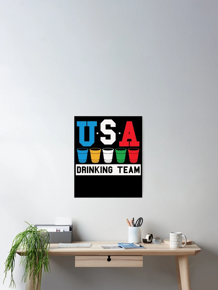 Thumbnail 2 von 3, Poster, Official USA Drinking Team Funny America USA Drinking Team Gear designt und verkauft von DynamicDesign.