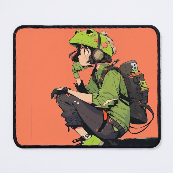 Item preview, Frog Anime Girl in Mecha Shonen Manga Japanese Aesthetic designed and sold by RibbitFans101.