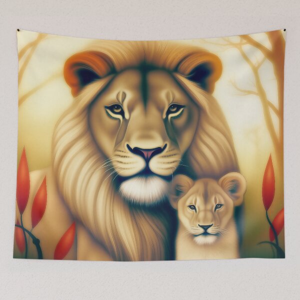 Item preview, Beautiful lion with cub designed and sold by Liljinkzy.