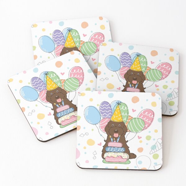 Item preview, Chocolate Cockapoo Cavapoo Birthday Party designed and sold by Lulupainting.