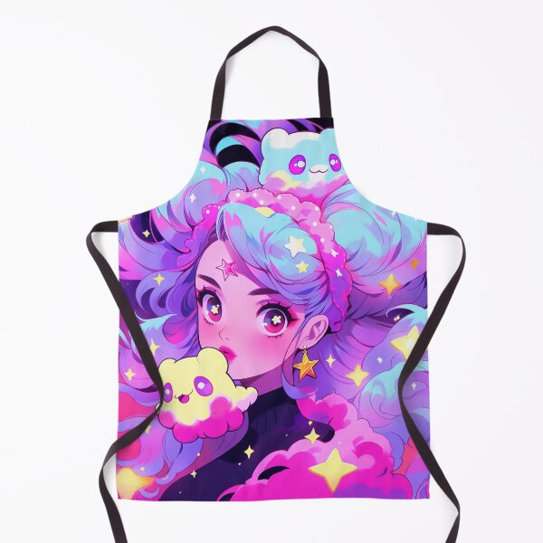 Item preview, Pink and Purple Cosmic Anime Girl with Creatures designed and sold by bubblegoth.