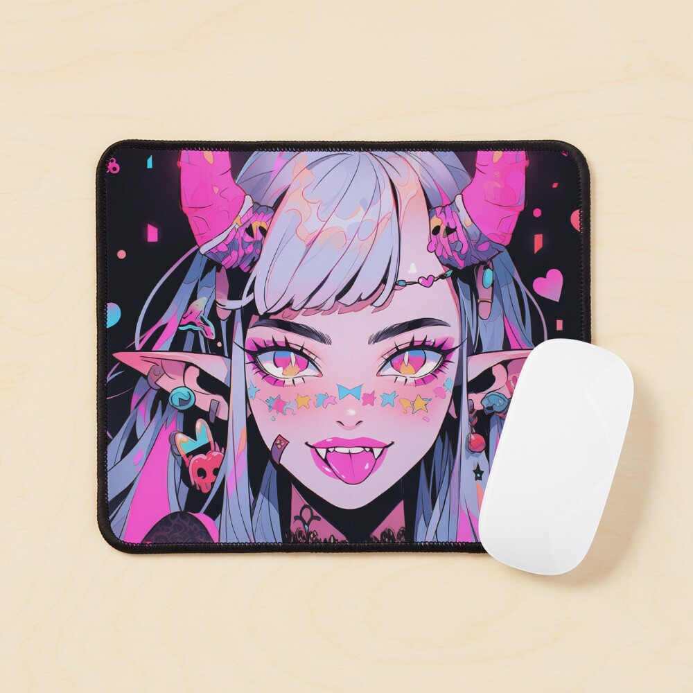 Póster for Sale con la obra «Cute Demon Anime Girl sacando la lengua» de  bubblegoth | Redbubble