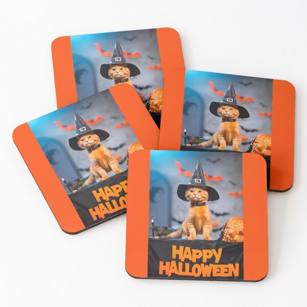 Item preview, Happy halloween with little orange cat. designed and sold by PhotoSticker-YY.