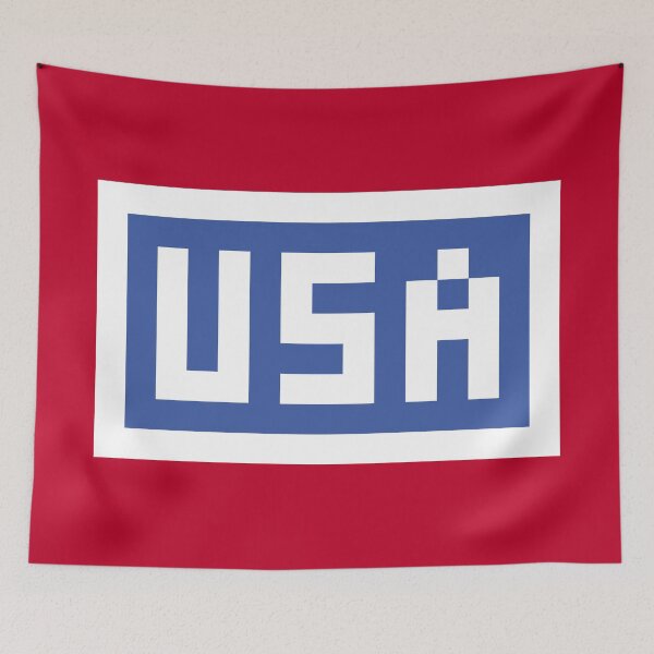 Item preview, Pixel USA on Blue with a White Border designed and sold by gkillerb.