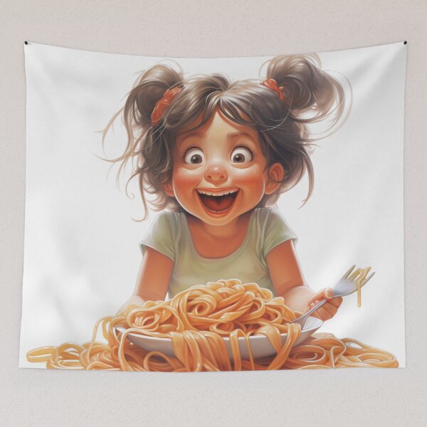 Item preview, Girl Eating Spaghetti designed and sold by densok.