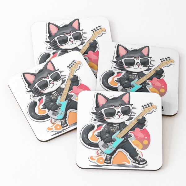 Item preview, Cat Rock Star Punk - Music Funny sticker - CarPlaying Guitar - Concert in somewhere designed and sold by CoolFuture.