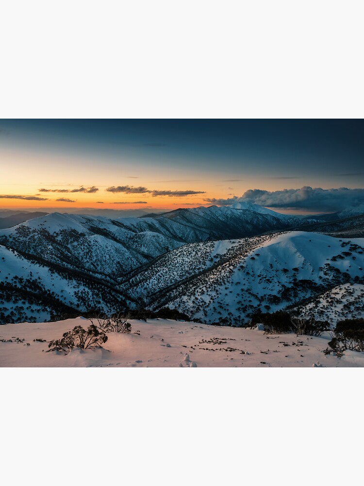 Thumbnail 3 of 3, Sticker, Sunset out to Mt Feathertop designed and sold by brightmystic.