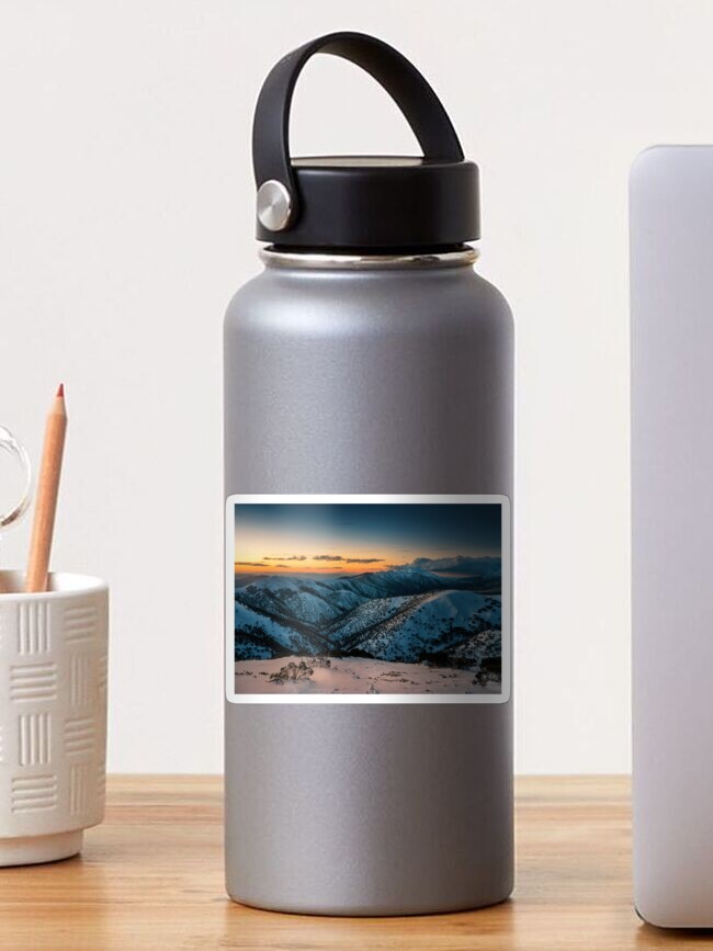 Thumbnail 1 of 3, Sticker, Sunset out to Mt Feathertop designed and sold by brightmystic.