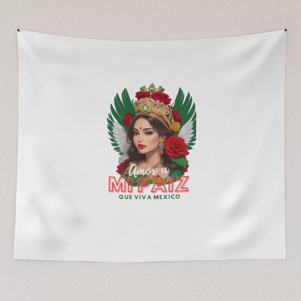 Item preview, Amor a mi Amor a mi paiz The Mexican Queen with Roses and Crown: Celebrating Mexican Culture a nd Heritage" designed and sold by Gigglyvibes.