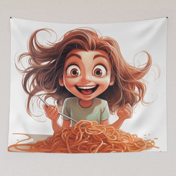 Item preview, Girl Eating Spaghetti designed and sold by densok.