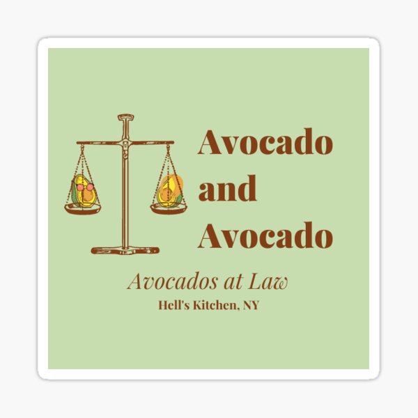 "Avocados at Law" Sticker for Sale by CaptainNat Redbubble