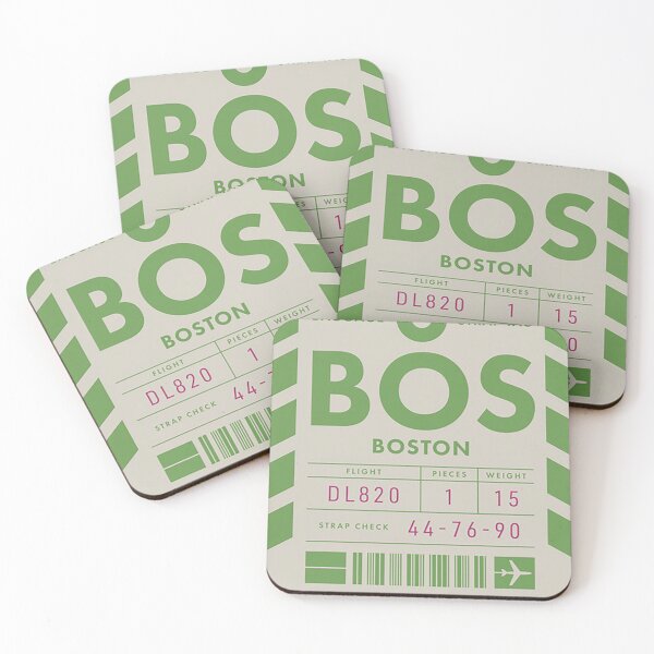 Item preview, Etiqueta de equipaje vintage D - BOS Boston EE. UU. designed and sold by phyllisboyd.