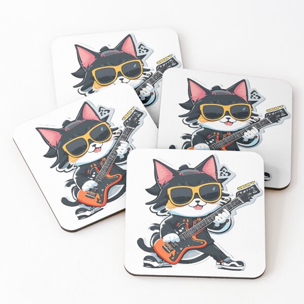 Item preview, Cat Rock Star Punk - Music Funny sticker - CarPlaying Guitar - Concert in somewhere designed and sold by CoolFuture.