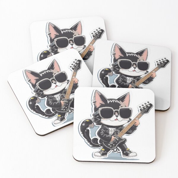 Item preview, Cat Rock Star Punk - Music Funny sticker - CarPlaying Guitar - Concert in somewhere designed and sold by CoolFuture.