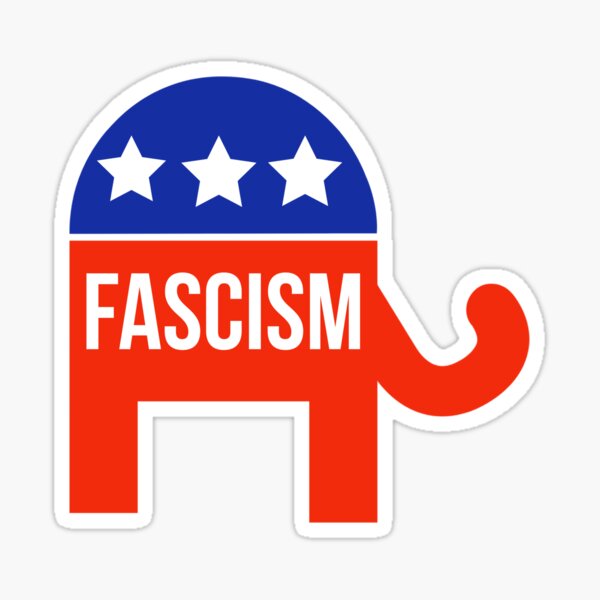 Vista previa del artículo con la obra «El elefante en la habitación es el fascismo.», diseñado y vendido por Rachel the Artist .