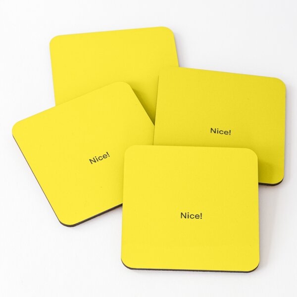 Item preview, The word nice written down on the yellow background. designed and sold by lukesubbby.