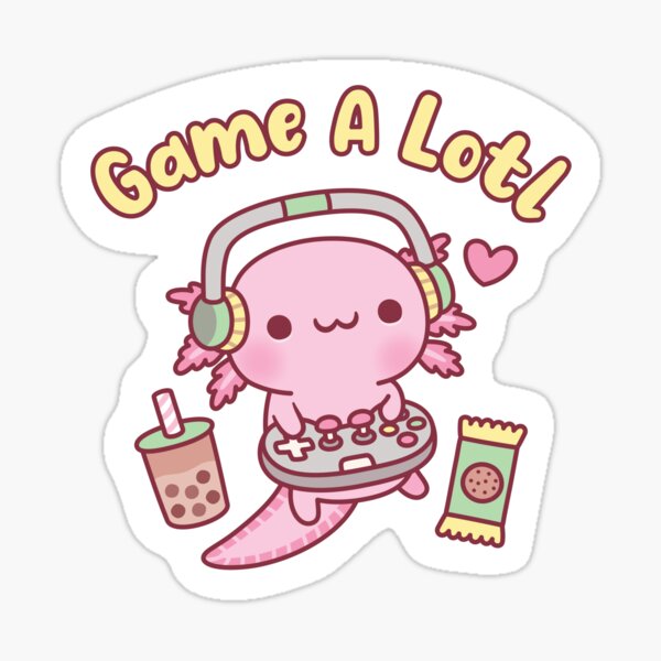 Vista previa del artículo con la obra «Lindo Axolotl Gamer Game A Lotl Funny Pun», diseñado y vendido por rustydoodle.