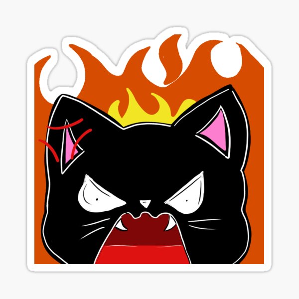 Angry Cat Emoji Sticker for Sale by rkbubble