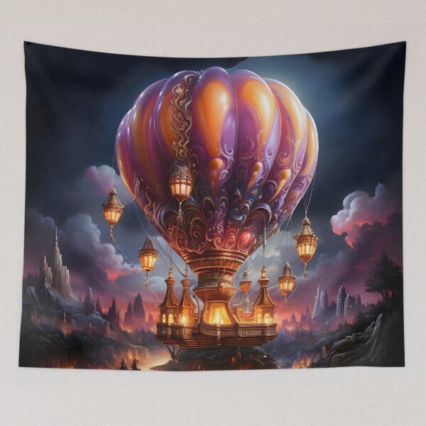 Item preview, Magical Hot Air Balloon Art designed and sold by ConfettiSkyArt.