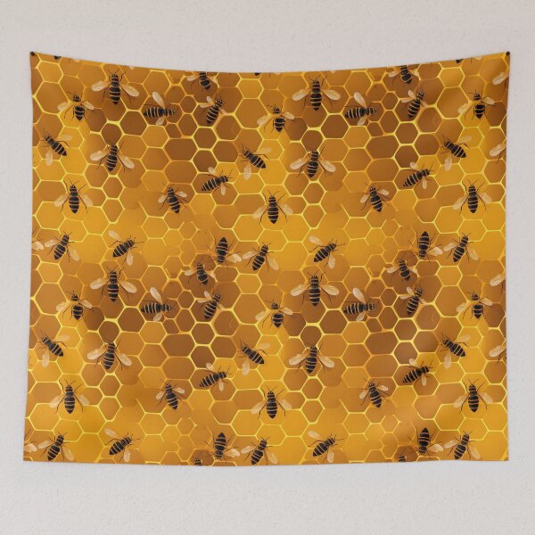 Aperçu de l'œuvre Nid d'abeille et motif d'abeille 14 créée et vendue par DigitalPatternx.