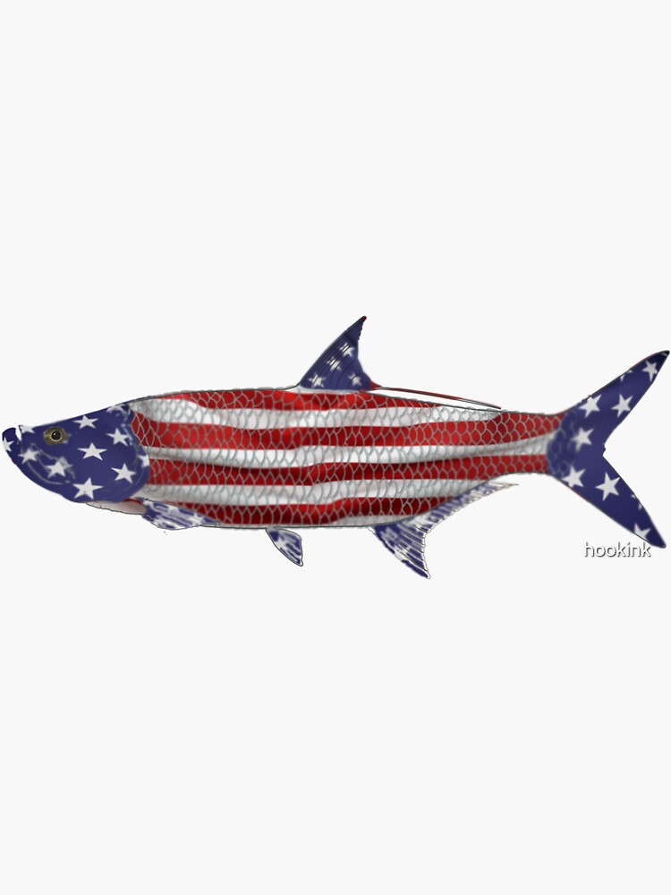 Tarpon American flag USA Sticker for Sale by hookink